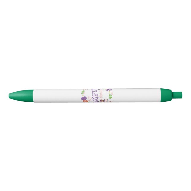 Happy Easter Day, Funny Easter Day Black Ink Pen (Front)