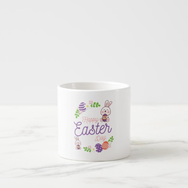 Happy Easter Day, Funny Easter Day Espresso Cup (Front)