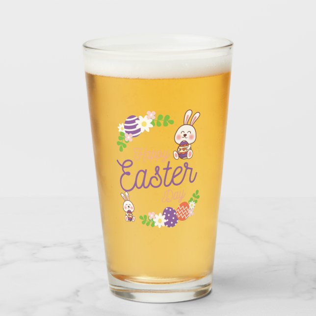 Happy Easter Day, Funny Easter Day Glass (Front Filled)