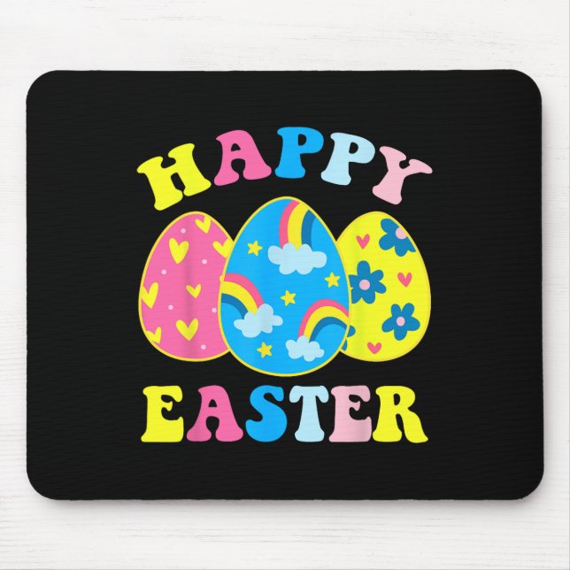 Happy Easter Day Funny Egg Hunting Easter Bunny  Mouse Pad (Front)