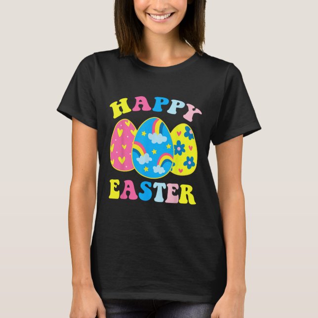Happy Easter Day Funny Egg Hunting Easter Bunny  T-Shirt (Front)