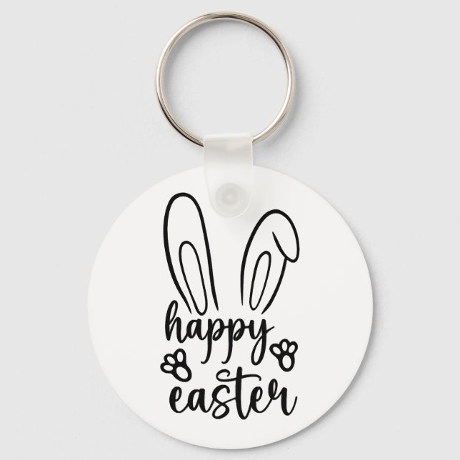 Happy Easter Day Funny Eggs Rabbit Funny T-shirt   Key Ring (Front)