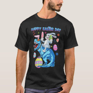 Happy Easter Day Funny Graphic Cute Bunny Riding D T-Shirt