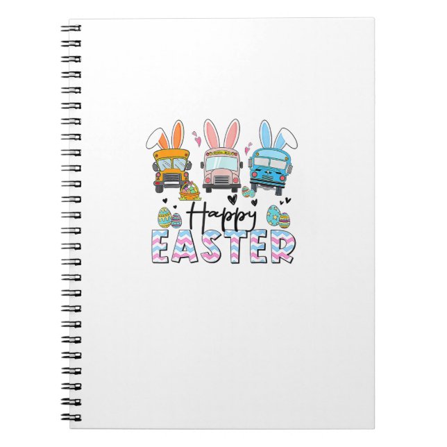Happy Easter Day Funny School Bus Driver Life Happ Notebook (Front)
