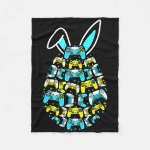 Happy Easter Day Gaming Bunny Egg Funny Gamer For Fleece Blanket