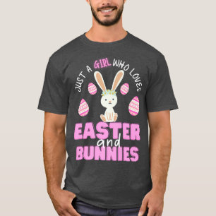 Happy Easter Day Girls Easter Egg and Bunnies Fan T-Shirt