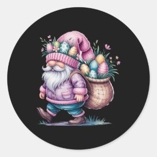 Happy Easter Day Gnome Bunny Eggs Cute Happy Easte Classic Round Sticker