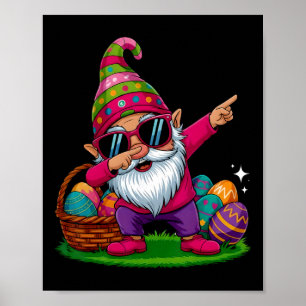 Happy Easter Day Gnome Hug Easter Eggs Women Girl  Poster