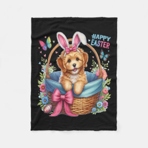 Happy Easter Day Golden Doodle Dog Lovers Easter B Fleece Blanket