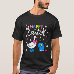 Happy easter day goose coquette bow eggs bunny T-Shirt