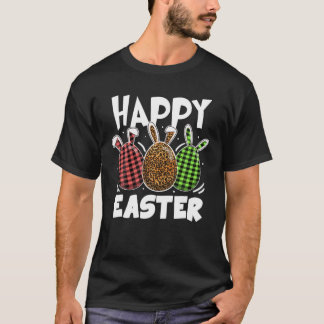 Happy Easter Day Green Plaid Egg Hunting Cute T-Shirt