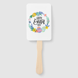 Happy easter day hand fan