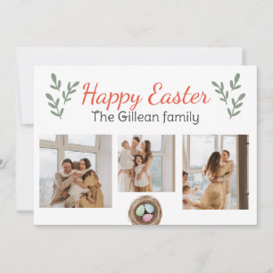 Happy easter day, happy easter to family 3 photo  holiday card