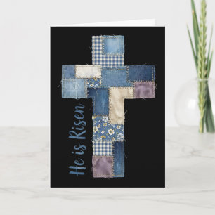 Happy Easter Day He Is Risen Jesus Christian Cross Card