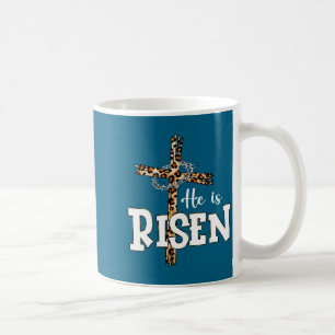 Happy Easter Day He Is Risen Jesus Leopard Christi Coffee Mug