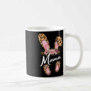 Happy Easter Day Leopard Floral Mama Rabbit Ears M Coffee Mug