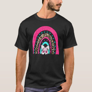 Happy Easter Day Leopard Rainbow Bunny Eggs Huntin T-Shirt