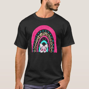 Happy Easter Day Leopard Rainbow Bunny Eggs Huntin T-Shirt