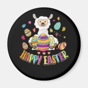 Happy Easter Day Llama Eggs Magnet