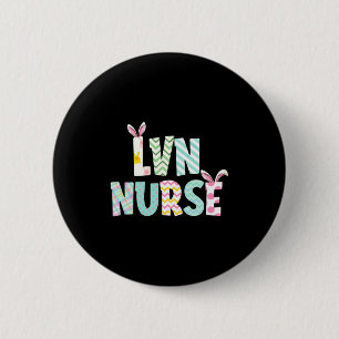 Happy Easter Day Lvn Nurse Cute Bunny Ears Easter 6 Cm Round Badge