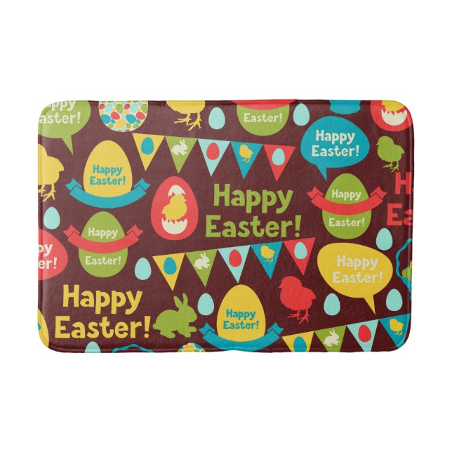 Happy Easter day- Pattern Bunny And Eggs Easter    Bath Mat (Front)