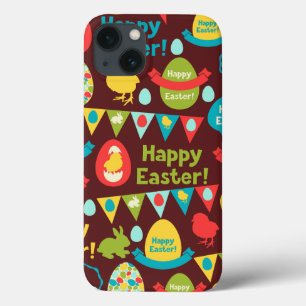 Happy Easter day- Pattern Bunny And Eggs Easter    iPhone 13 Case
