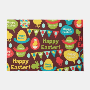 Happy Easter day- Pattern Bunny And Eggs Easter   Doormat