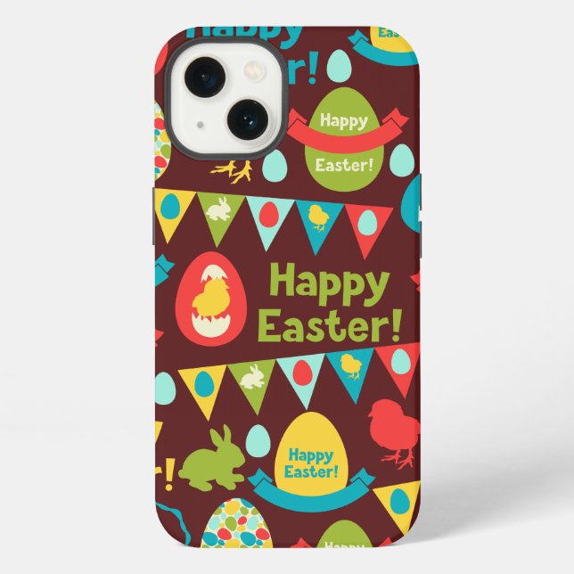 Happy Easter day- Pattern Bunny And Eggs Easter    iPhone Case (Back)