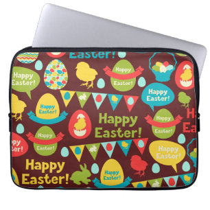 Happy Easter day- Pattern Bunny And Eggs Easter    Laptop Sleeve
