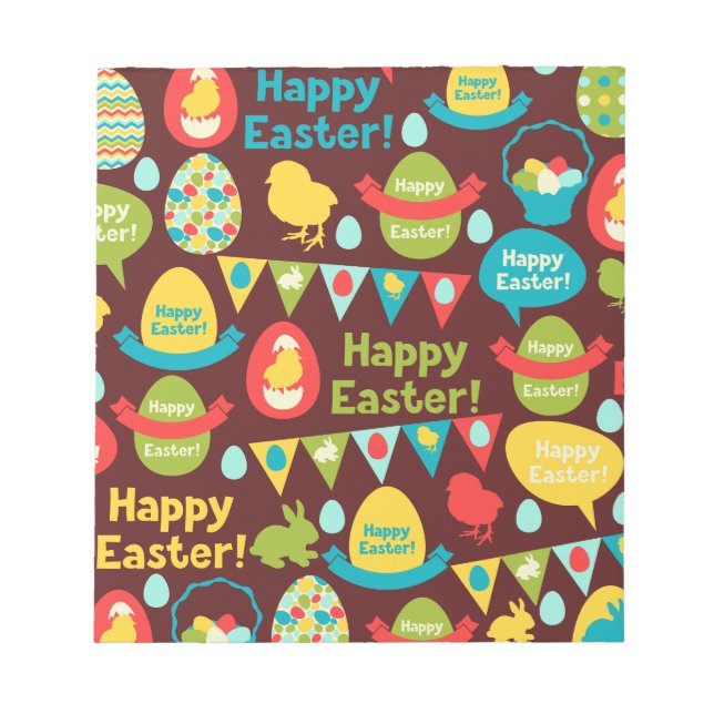 Happy Easter day- Pattern Bunny And Eggs Easter    Notepad (Front)