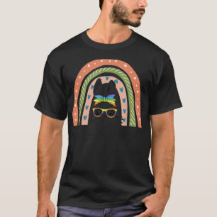 Happy Easter Day Pop It Bunny Face Glasses Easter  T-Shirt