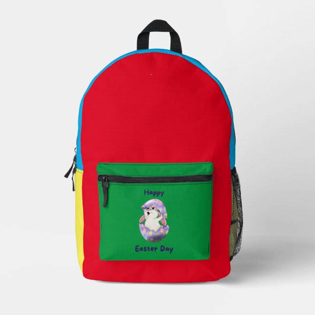 happy easter day printed backpack (Front)