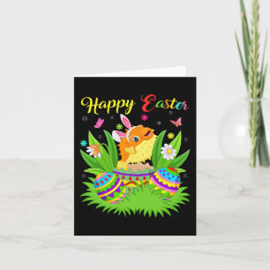 Happy Easter Day Puffer Fish Fun Easter Bunny Eggs Card