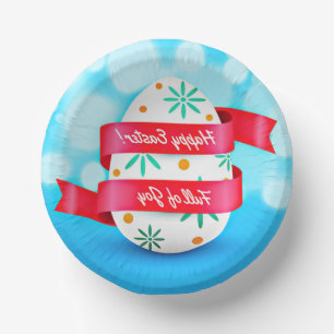 Happy Easter Day Realistic Style-23198 Paper Plate
