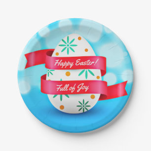 Happy Easter Day Realistic Style-23198 Paper Plate