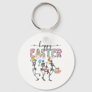 Happy Easter Day Skeleton Bunny Egg Boys Girls Key Ring