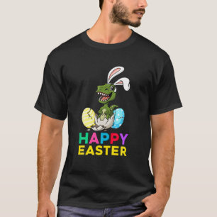 Happy Easter Day T Rex With Bunny Ears Eggs Boys G T-Shirt