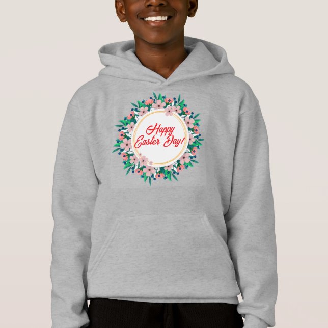 Happy Easter Day With Floral Frame-23046 (Front)