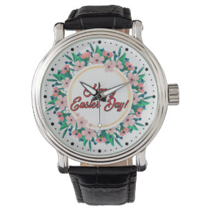 Happy Easter Day With Floral Frame-23046 Watch