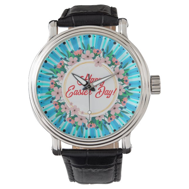 Happy Easter Day With Floral Frame-23046 Watch (Front)