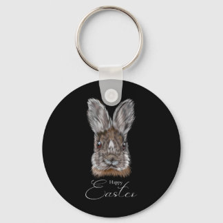Happy Easter Day With My Bunny Face Realistic Grap Key Ring