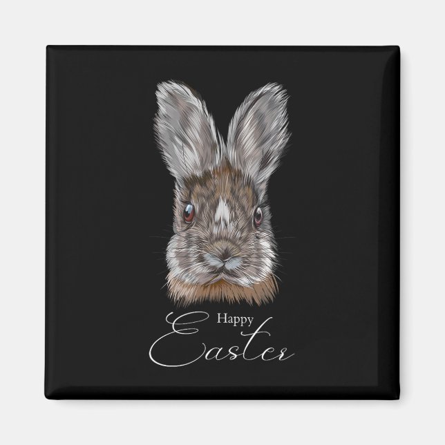 Happy Easter Day With My Bunny Face Realistic Grap Magnet (Front)
