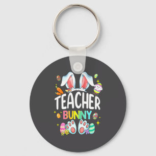 Happy Easter Day Women Teacher Bunny Key Ring