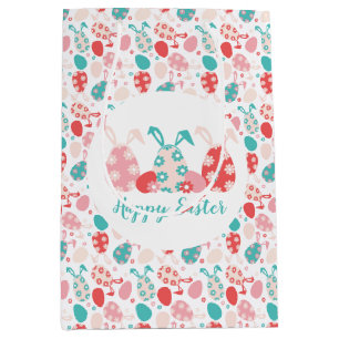 Happy Easter Decorated Eggs Bunny Ears Medium Gift Bag