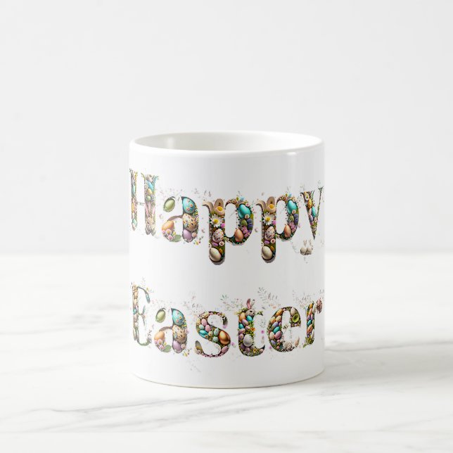 Happy Easter Decorative text  Coffee Mug (Center)