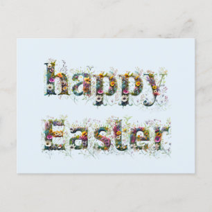 Happy Easter Decorative text  Holiday Postcard