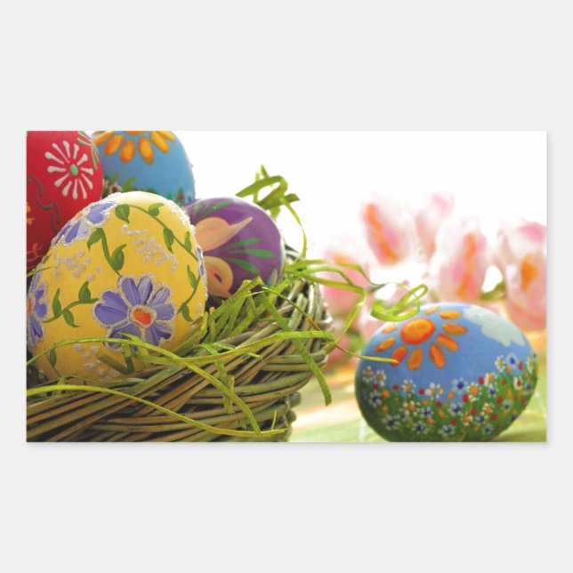 Happy Easter design Rectangular Sticker (Front)
