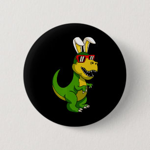 Happy Easter Dinosaur Bunny Ears Easter Boys Kids 6 Cm Round Badge