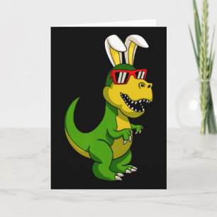 Happy Easter Dinosaur Bunny Ears Easter Boys Kids Card