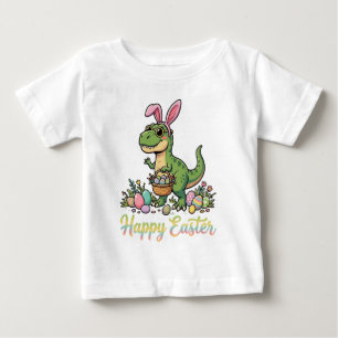Happy Easter Dinosaur Cute Bunny Dino  Baby T-Shirt